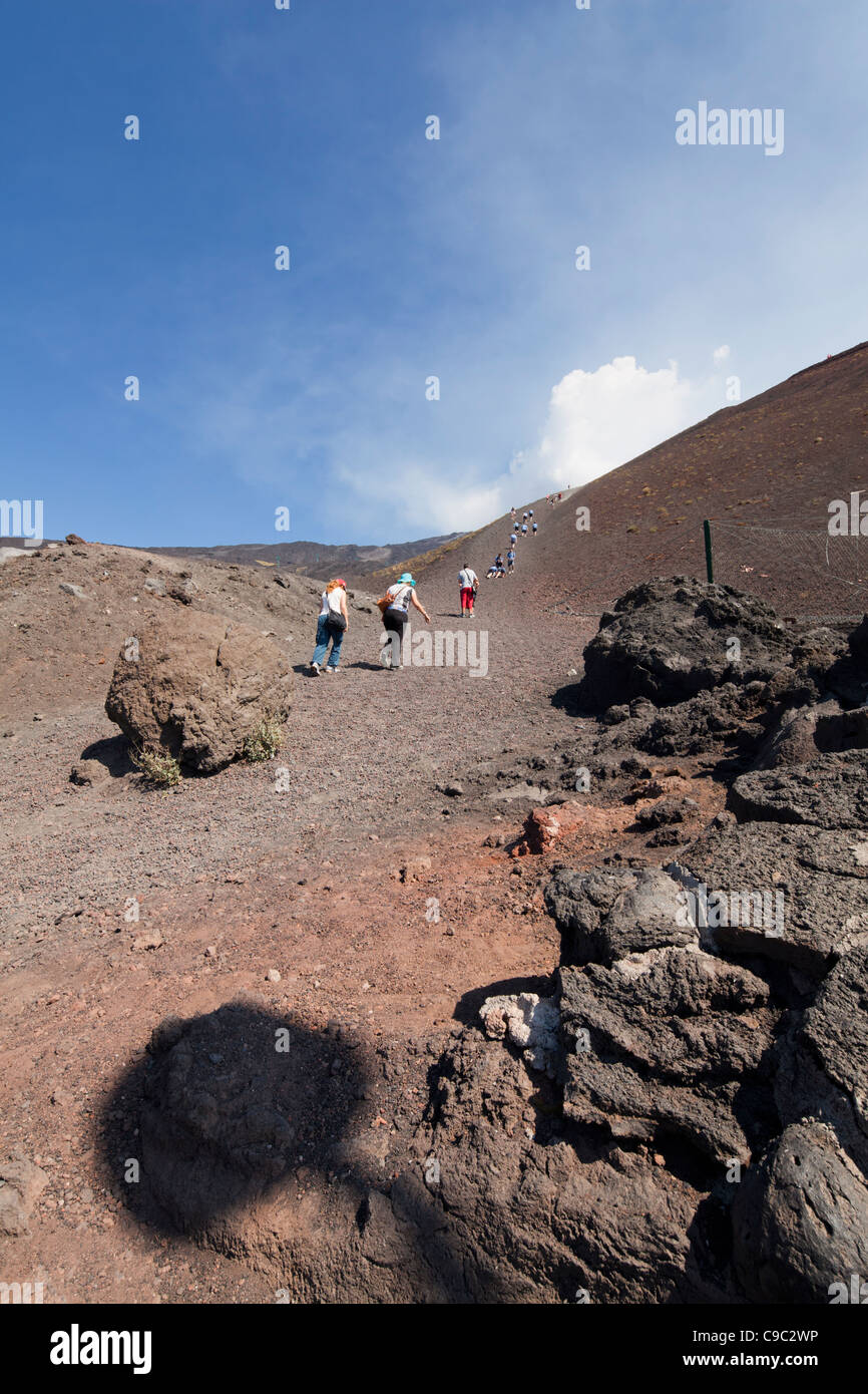 The starting point for excursions on Etna Stock Photo