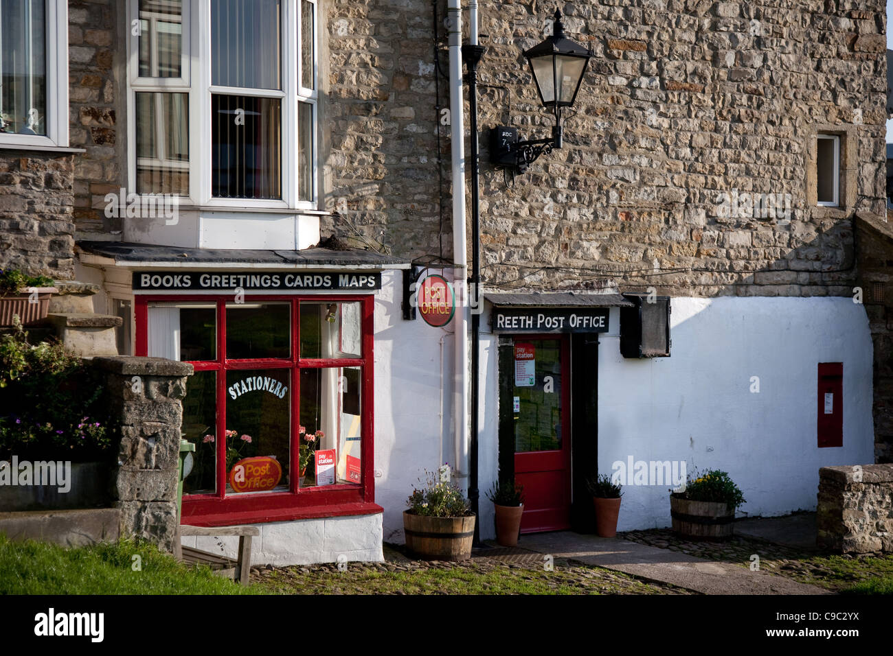 Post Office & Village Shop building in Reeth, Fremington And Healaugh, North Yorkshire, England Stock Photo