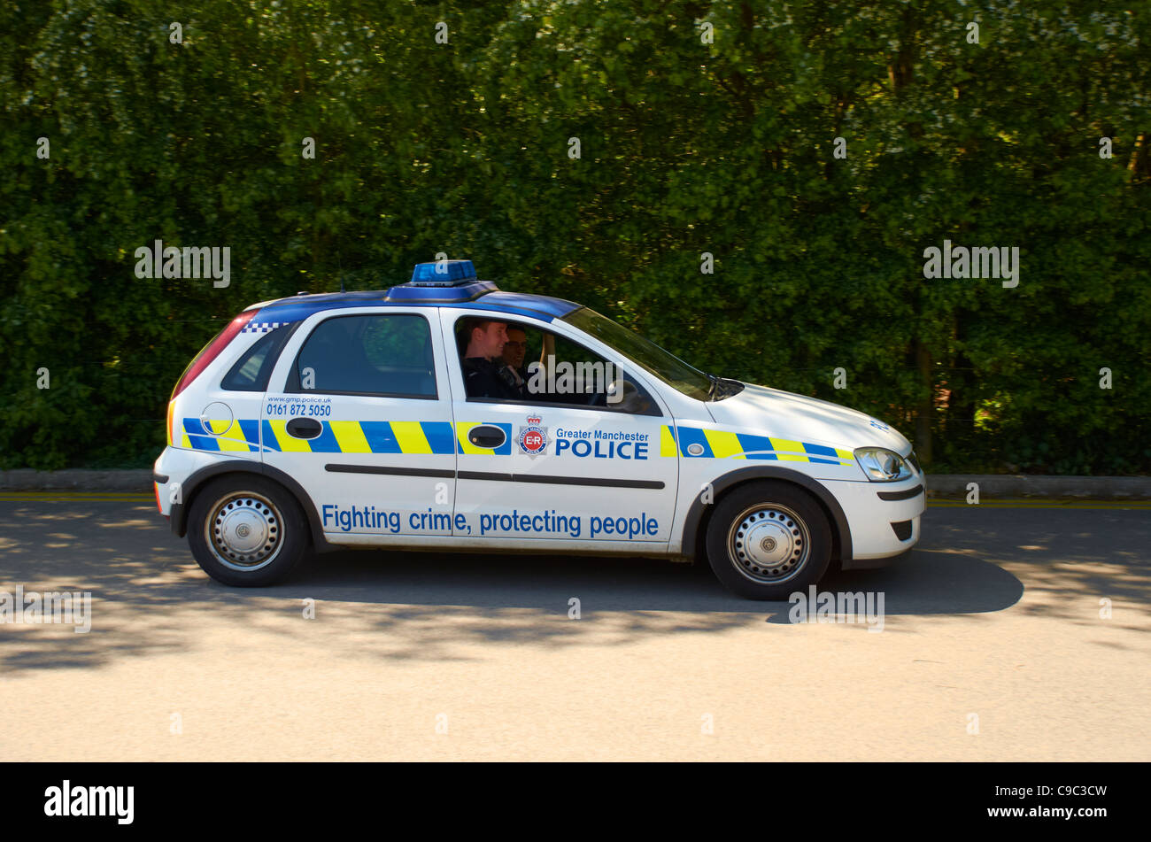 Police car in a car park Stock Photo