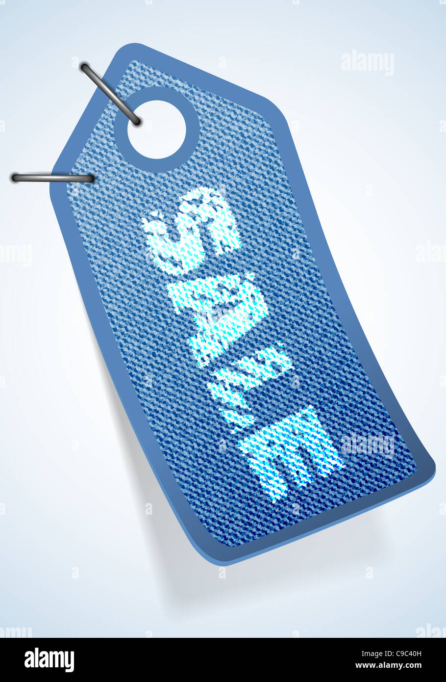 Jeans Tag with Sale Text, element for design, vector illustration Stock