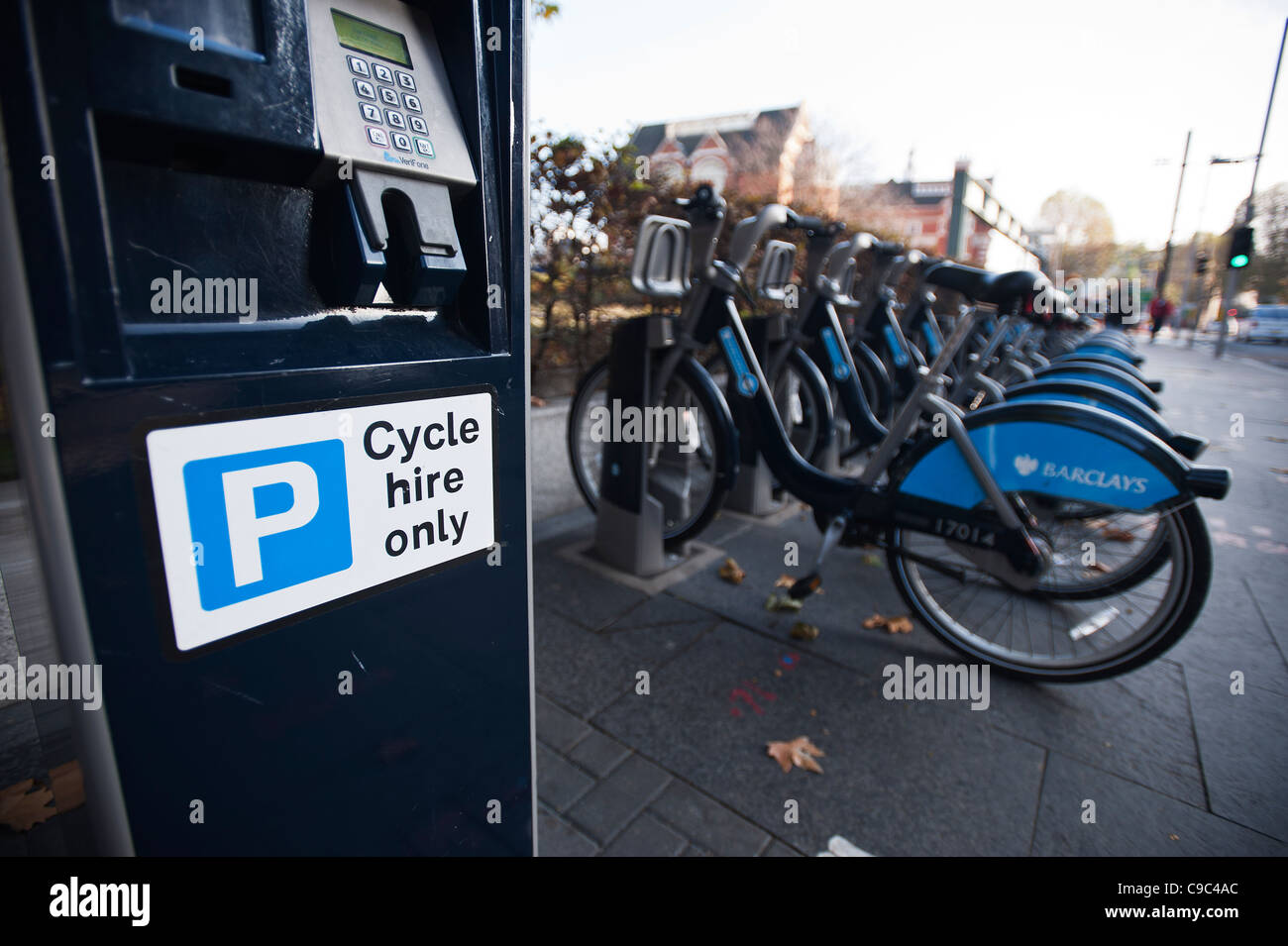 Barclays Pedal Cycles at a stand at Tooley Street, South East London, England, United Kingdom Stock Photo