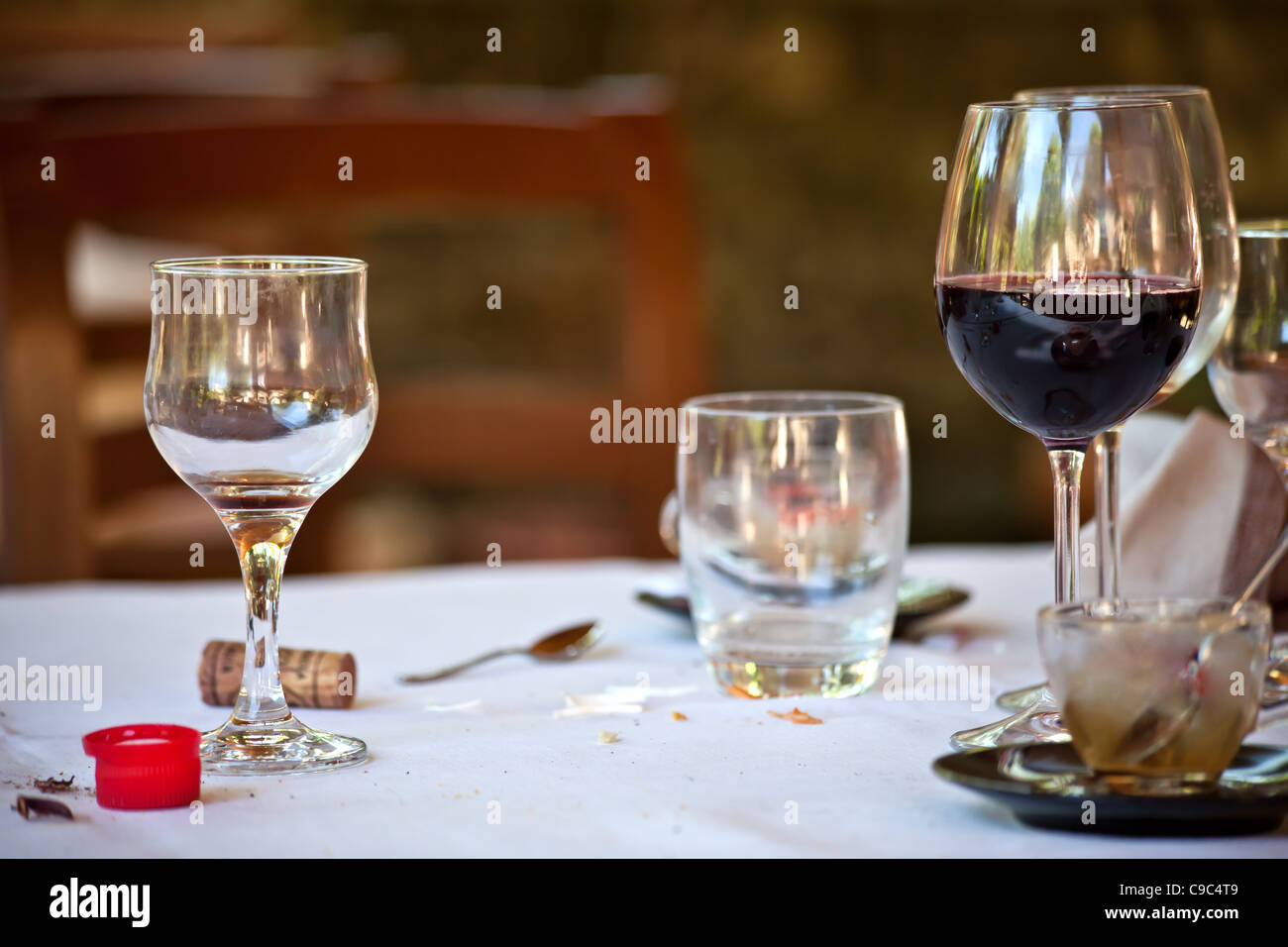 Still life with glasses and wine Stock Photo - Alamy