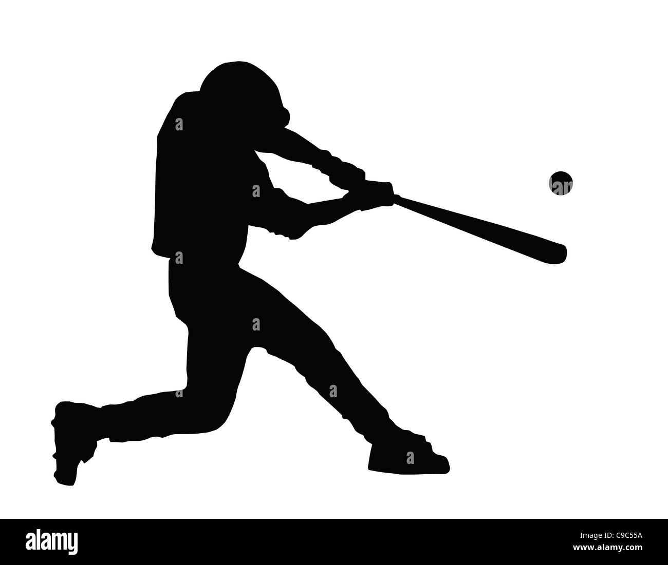 Baseball Batter Hitting Ball with Bat for Home Run Stock Photo Alamy
