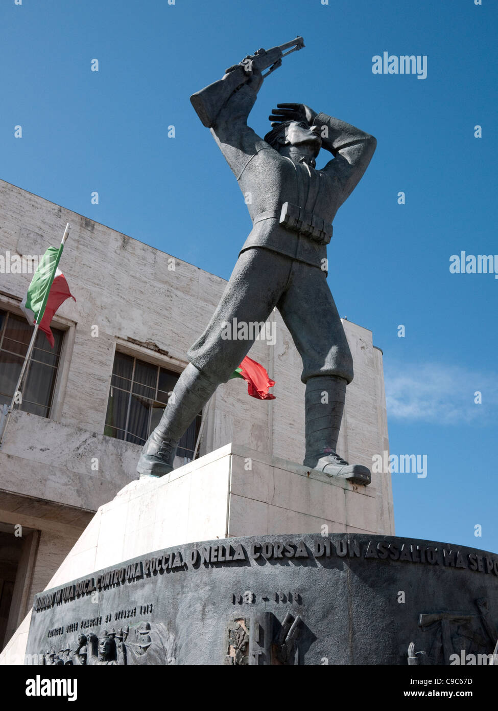 Statue of Filippo Corridoni in memorial Corridonia Marche Italy Sept 2011 Stock Photo