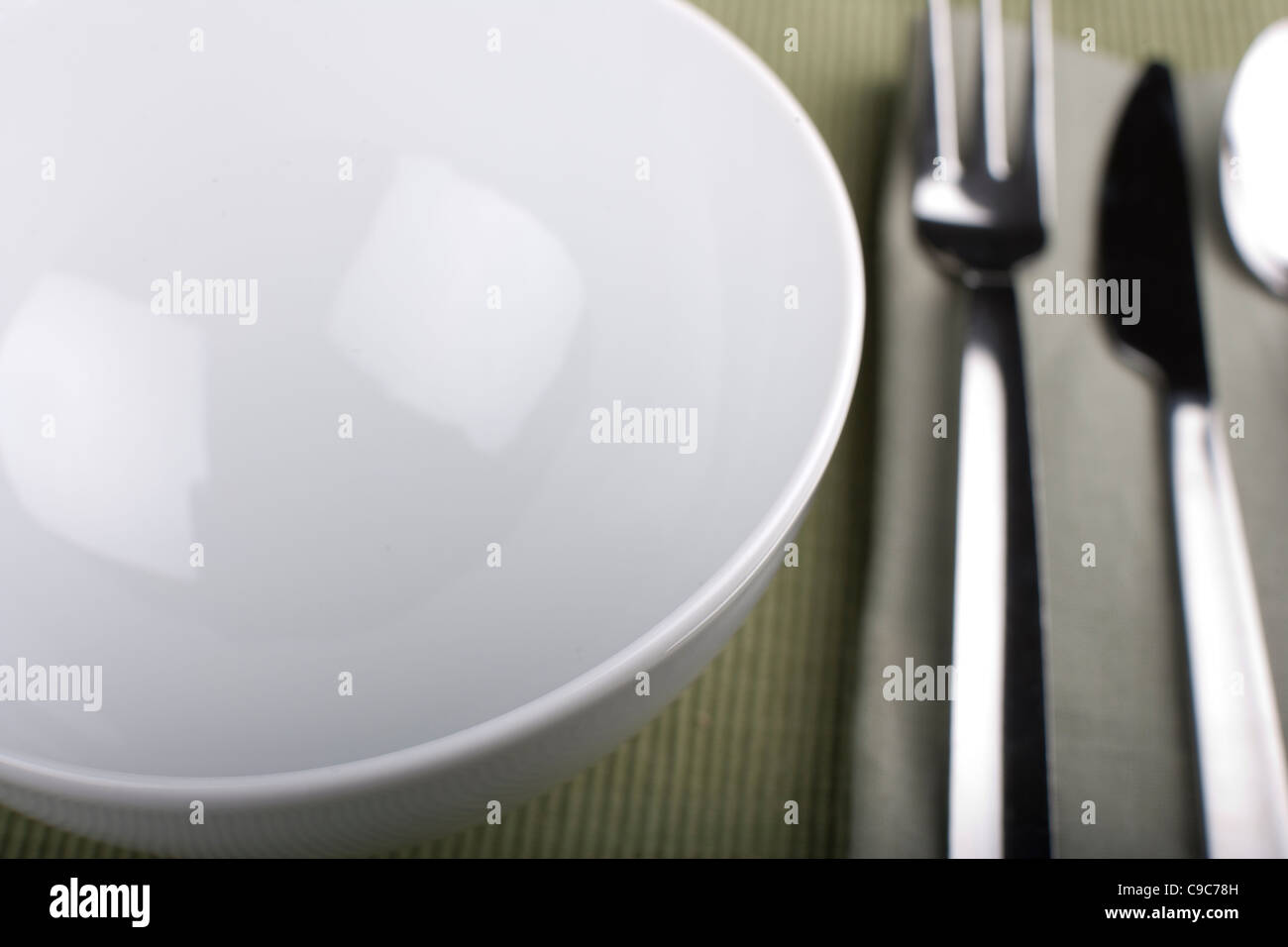 Bowl, empty, at place setting. Stock Photo