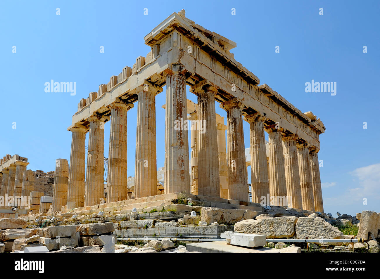 The Parthenon Acropolis Athens Greece Kallikrates Iktinos Athena Stock ...