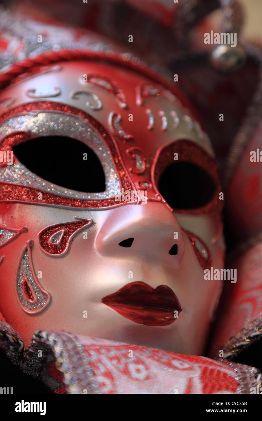 Venice carnival red mask hi-res stock photography and images - Alamy