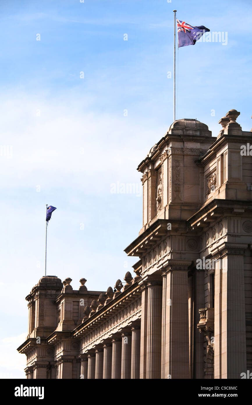 Parliament House in Victoria Melbourne is Roman Revival  architecture in style build compleated in 1856 and added to in 1929 Stock Photo