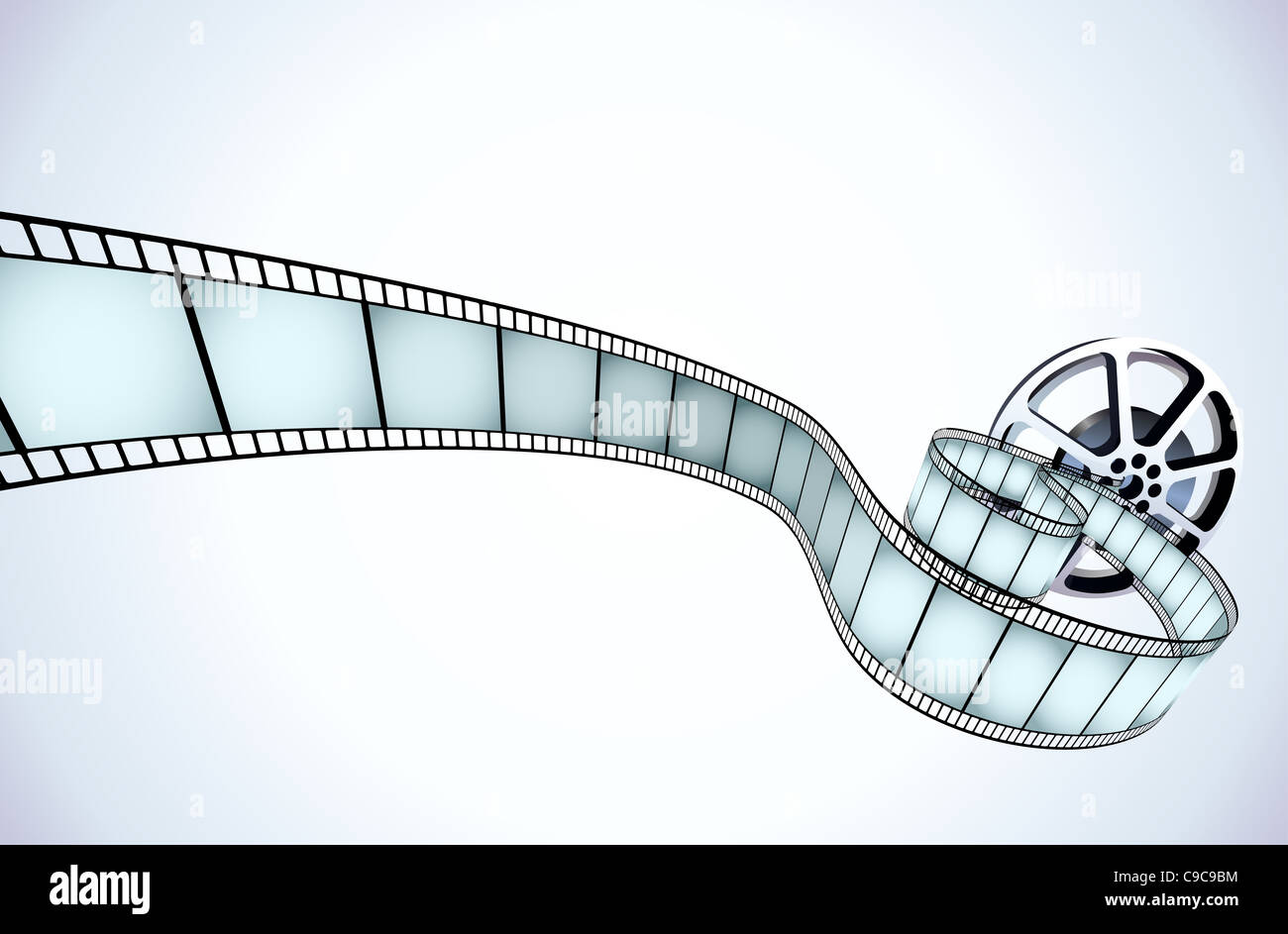 illustrator of movie reel with a strip of exposed frames Stock Photo - Alamy
