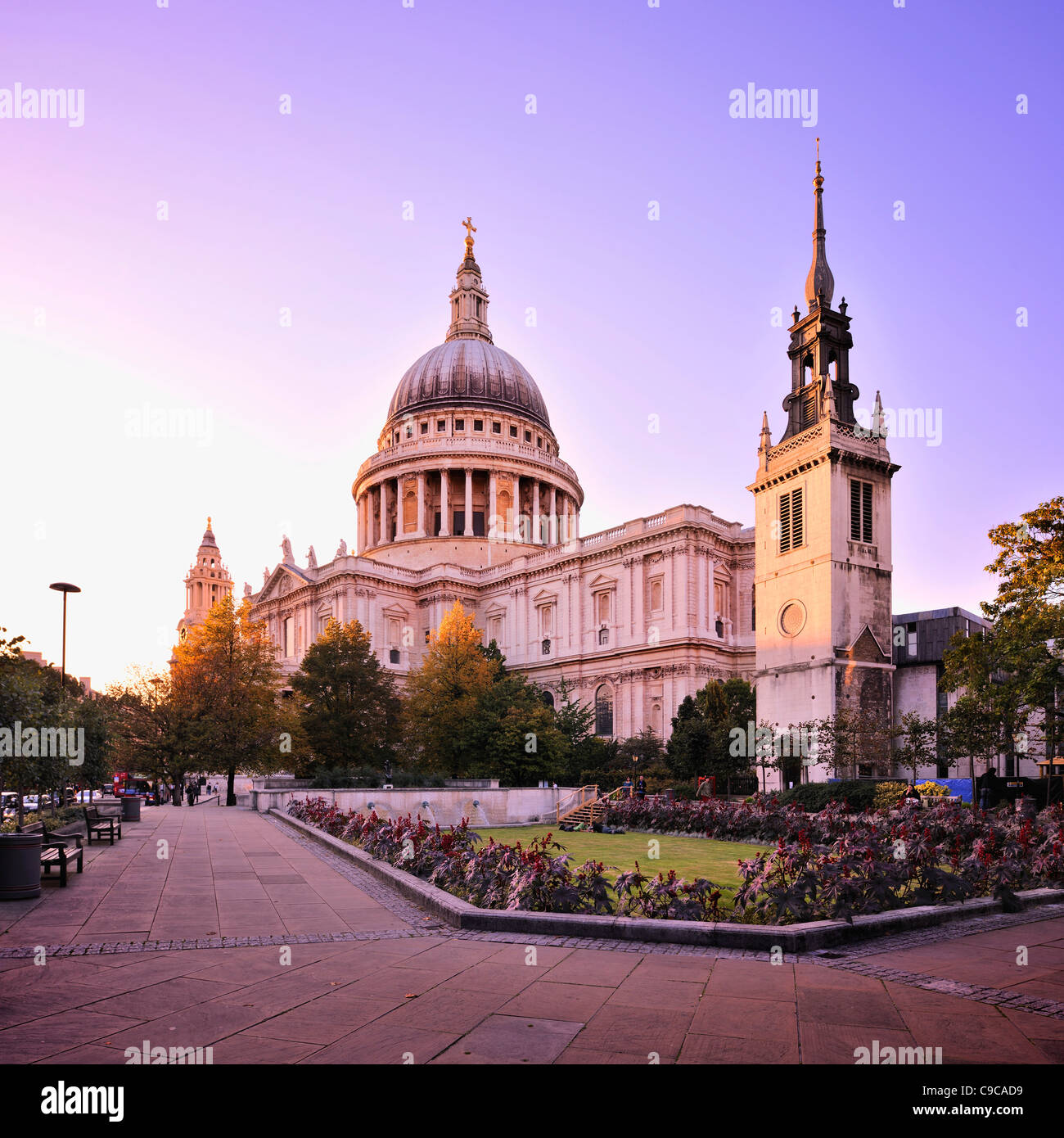 St. Paul's Cathedral at dusk, London Stock Photo
