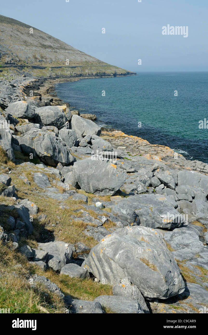 Limestone coast and headland, Blackhead, The Burren, Co. Clare, Ireland Stock Photo