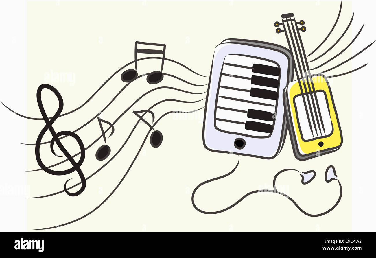 Various smart phone applications of music Stock Photo Alamy