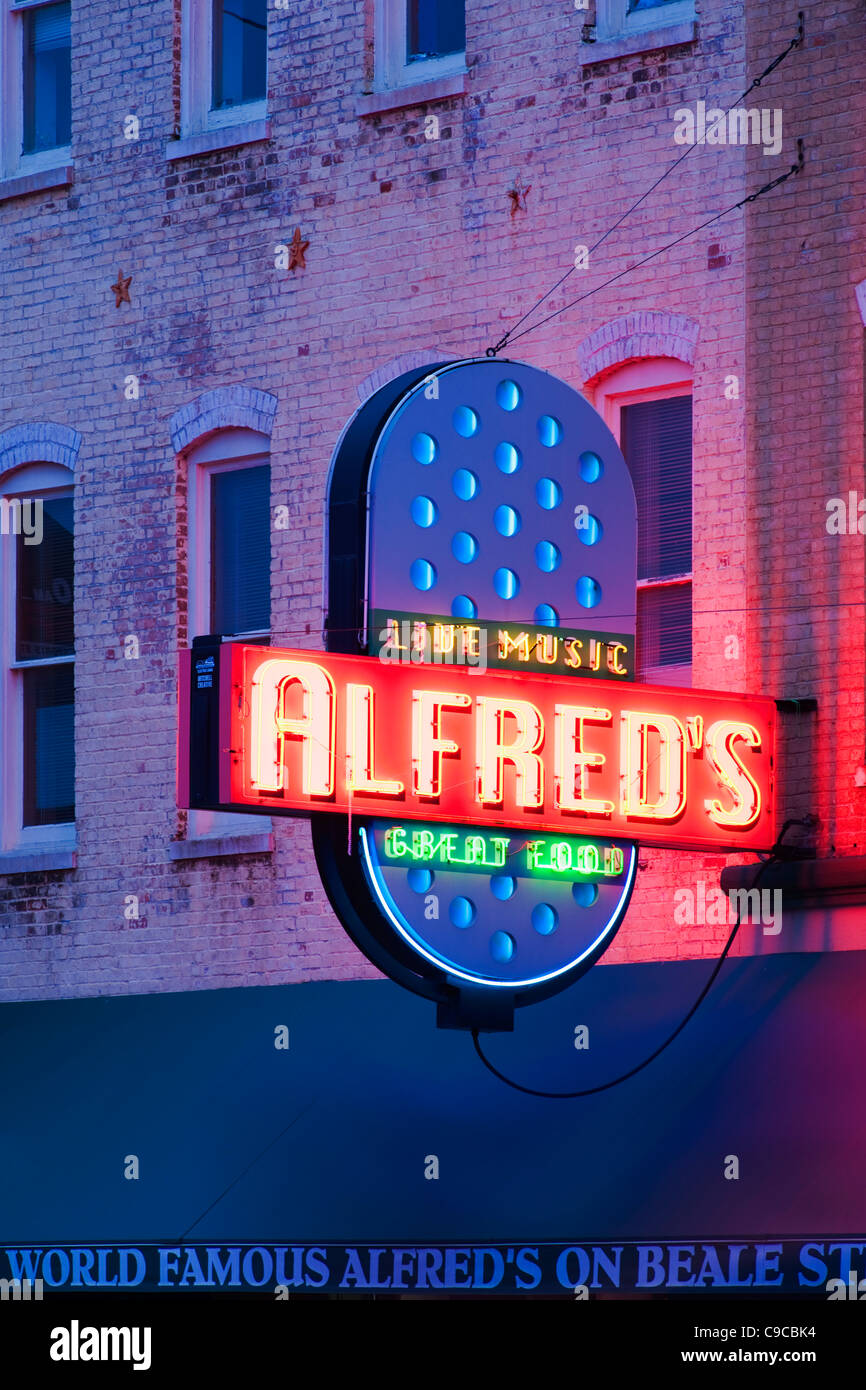 Alfred's Neon Sign Memphis Stock Photo Alamy