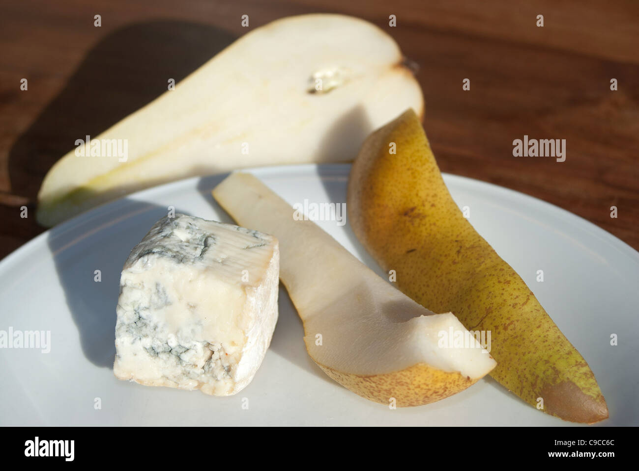 typical italian recipe. gorgonzola cheese with pears Stock Photo