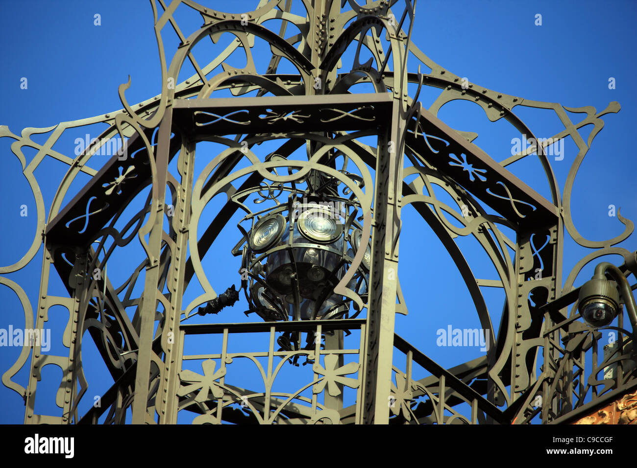 Close up of the ornate Art Nouveau tower of the Old England Department Store in Brussels Belgium Stock Photo