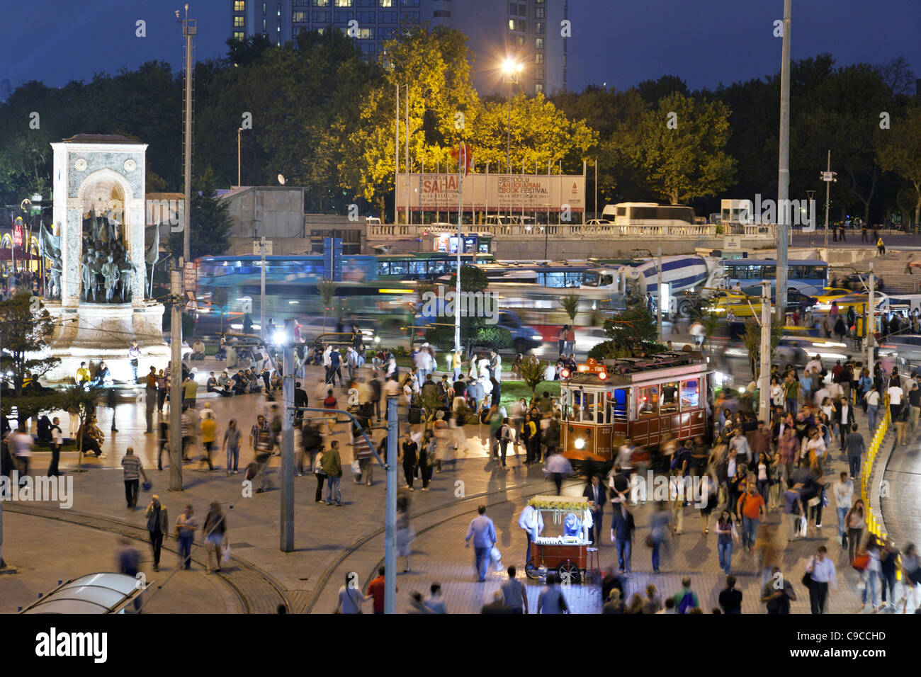 Taksin square, Cumhuriyet Abidesi monument , Istanbul, Turkey , Europe, Stock Photo