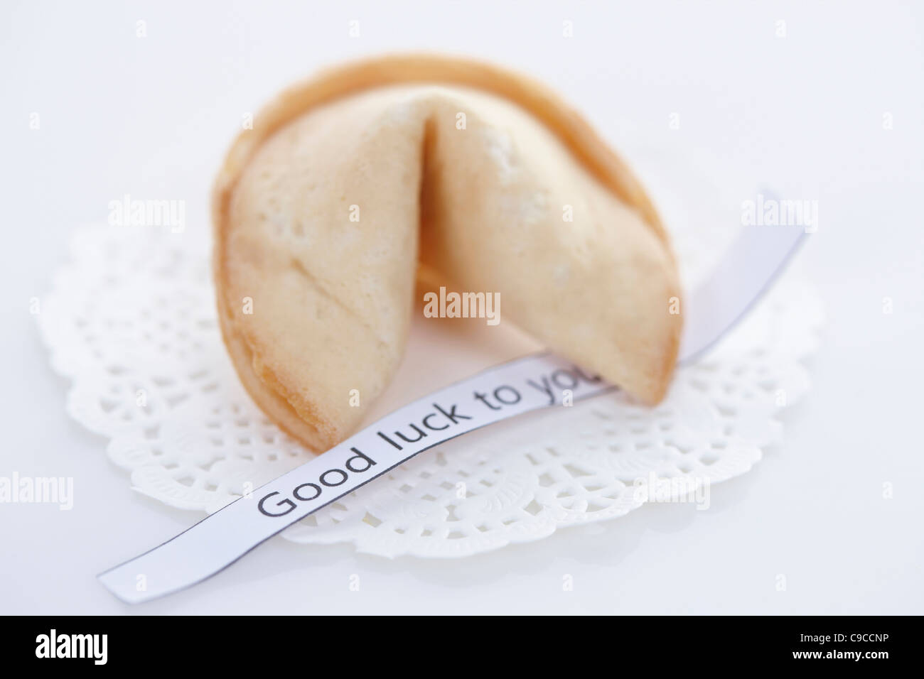 Fortune cookie with a good luck to you message Stock Photo Alamy