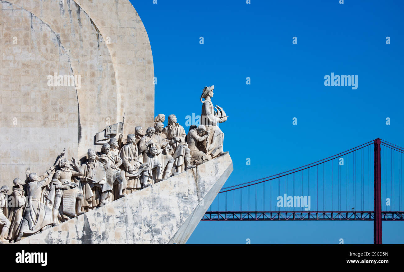 Padrao dos Descobrimentos (The Discovery Monument) with Henry the Navigator at the bow, Lisbon Portugal Europe Stock Photo