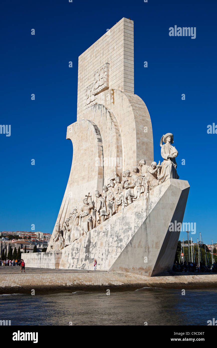 Padrao dos Descobrimentos (The Discovery Mounument) with Henry the Navigator at the bow, Lisbon Portugal Europe Stock Photo