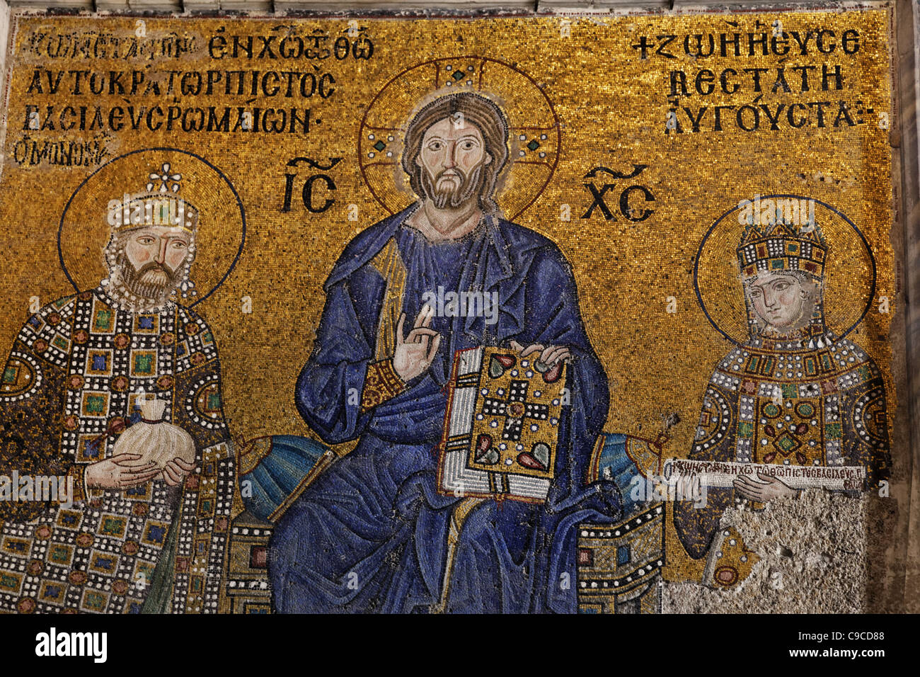 Deisis Mosaic , Hagia Sophia Aya Sofya Mosque Stock Photo