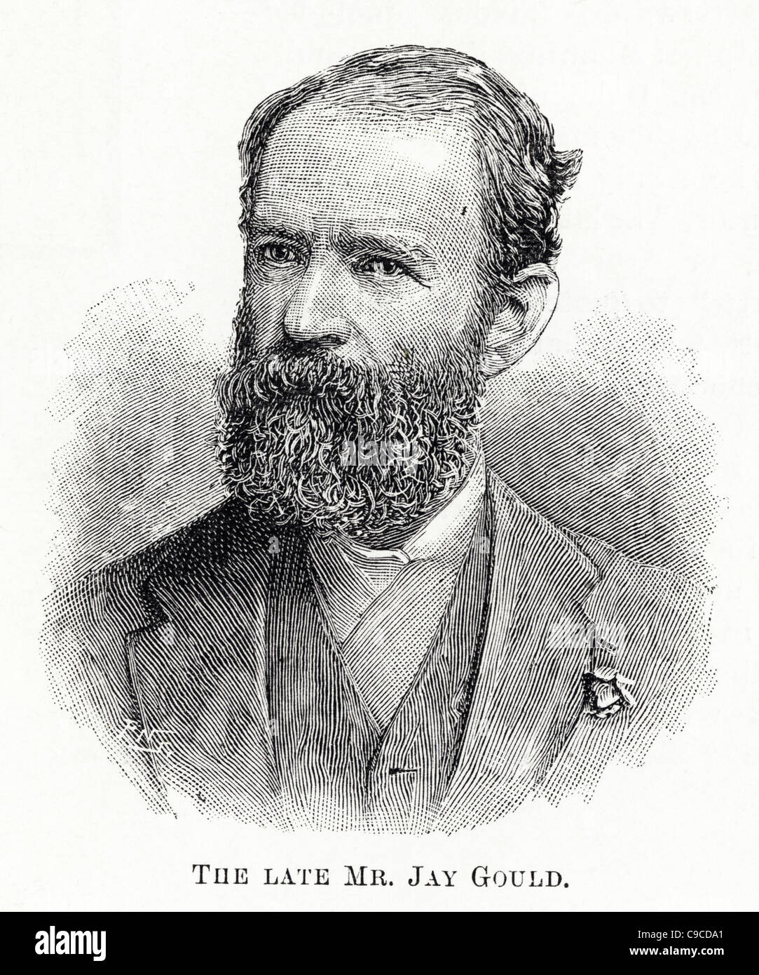 Victorian engraving circa 1892 of American millionaire Jay Gould 1836 - 1892 Stock Photo
