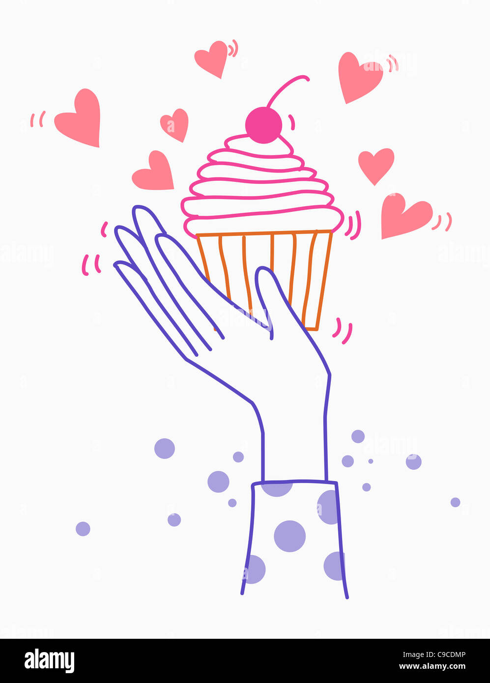 The little cake on the palm of the hand Stock Photo Alamy