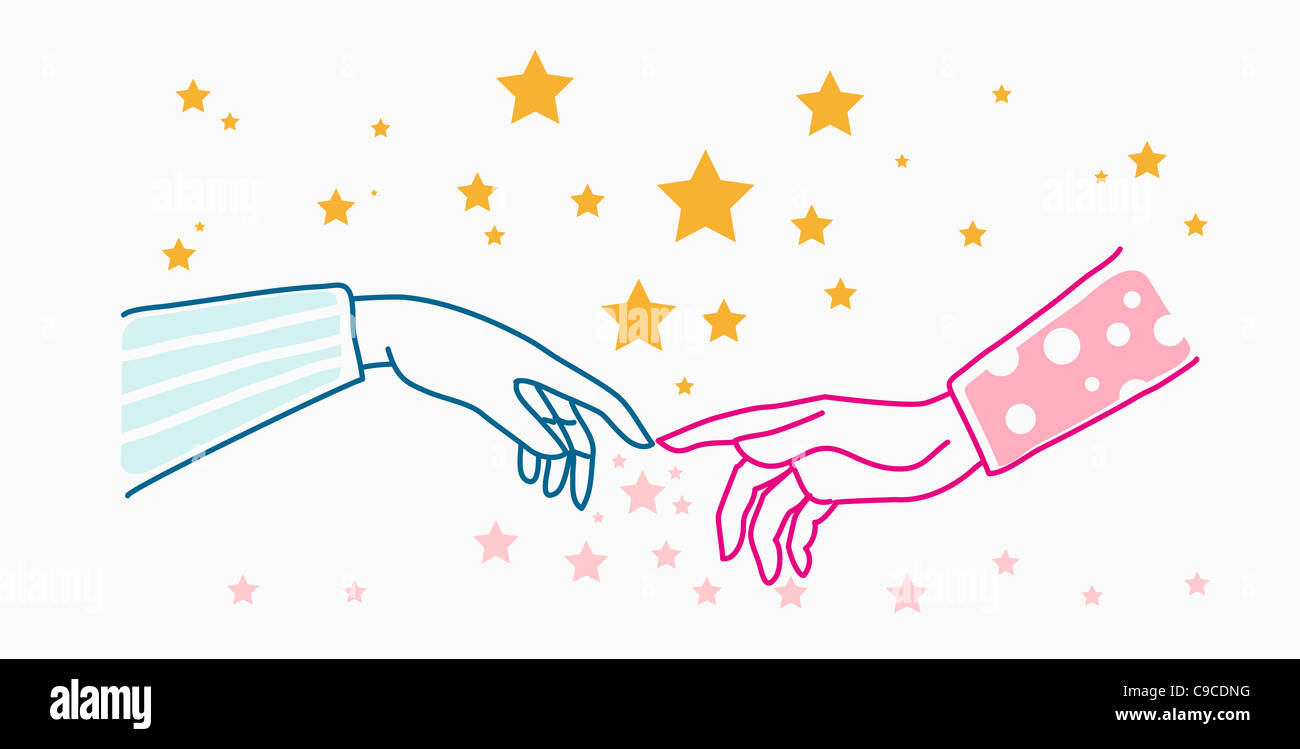 Two fingertips touching Stock Photo Alamy