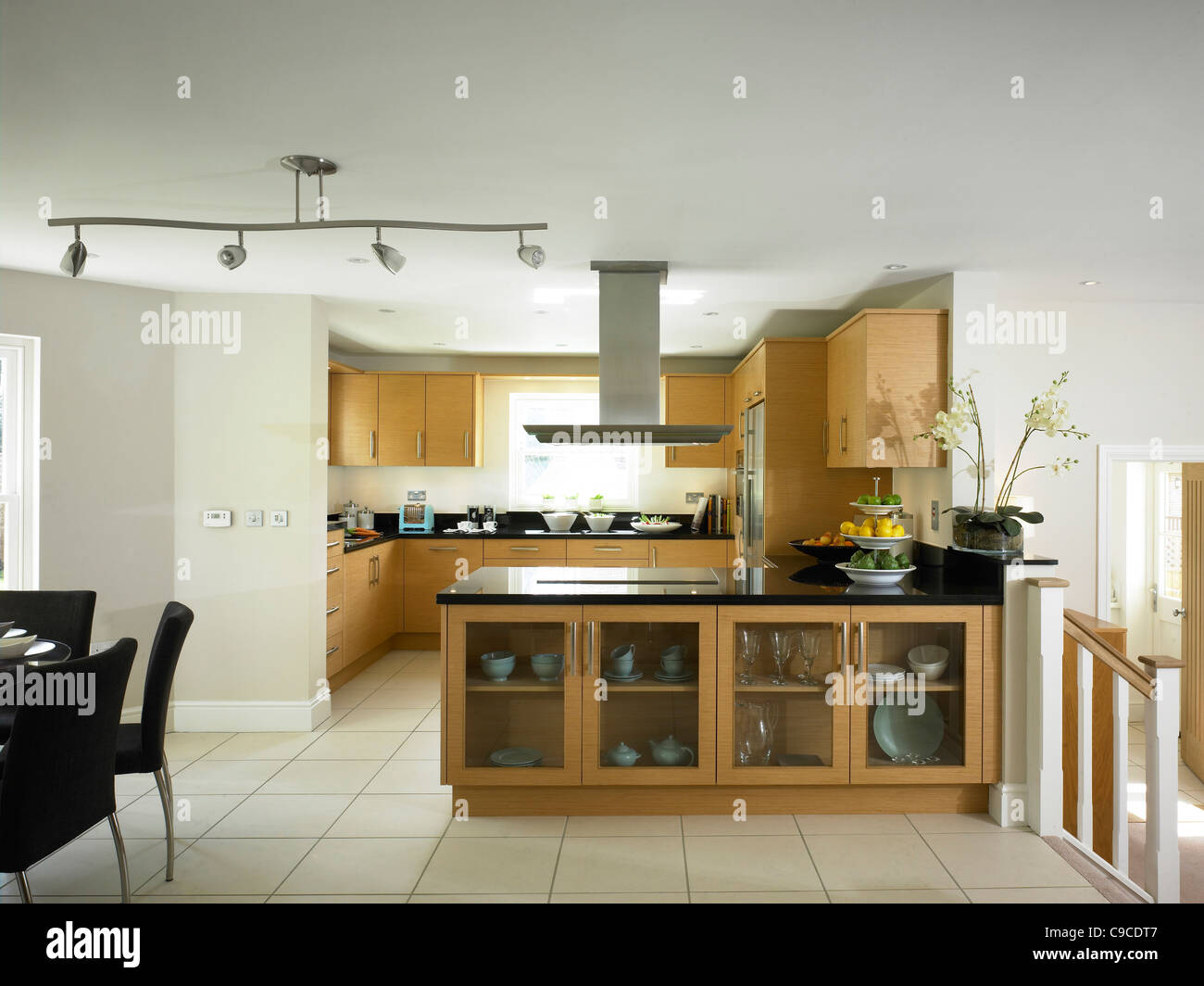 Interior view of kitchen/dinning area. Stock Photo