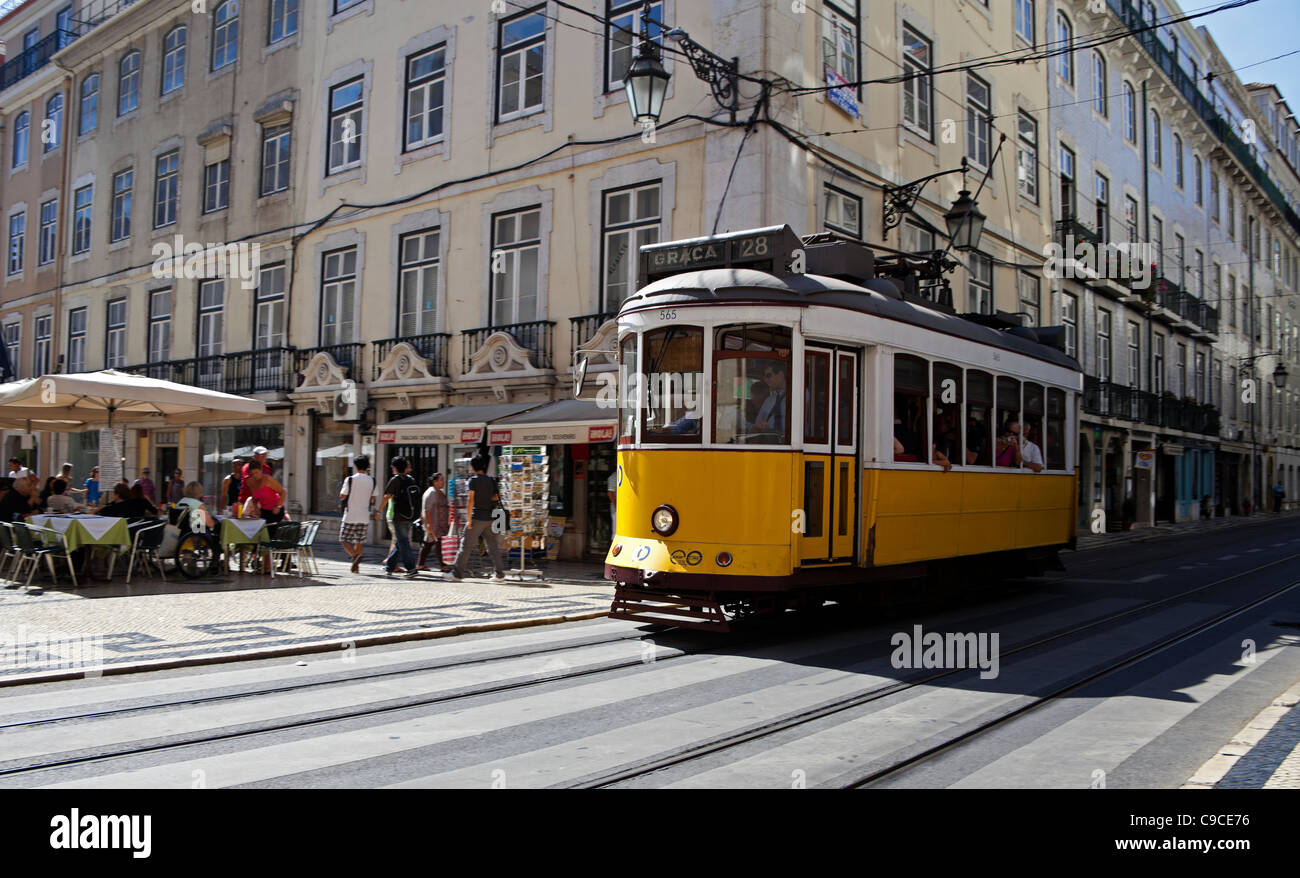 Tram Lisbon Portugal Europe Stock Photo