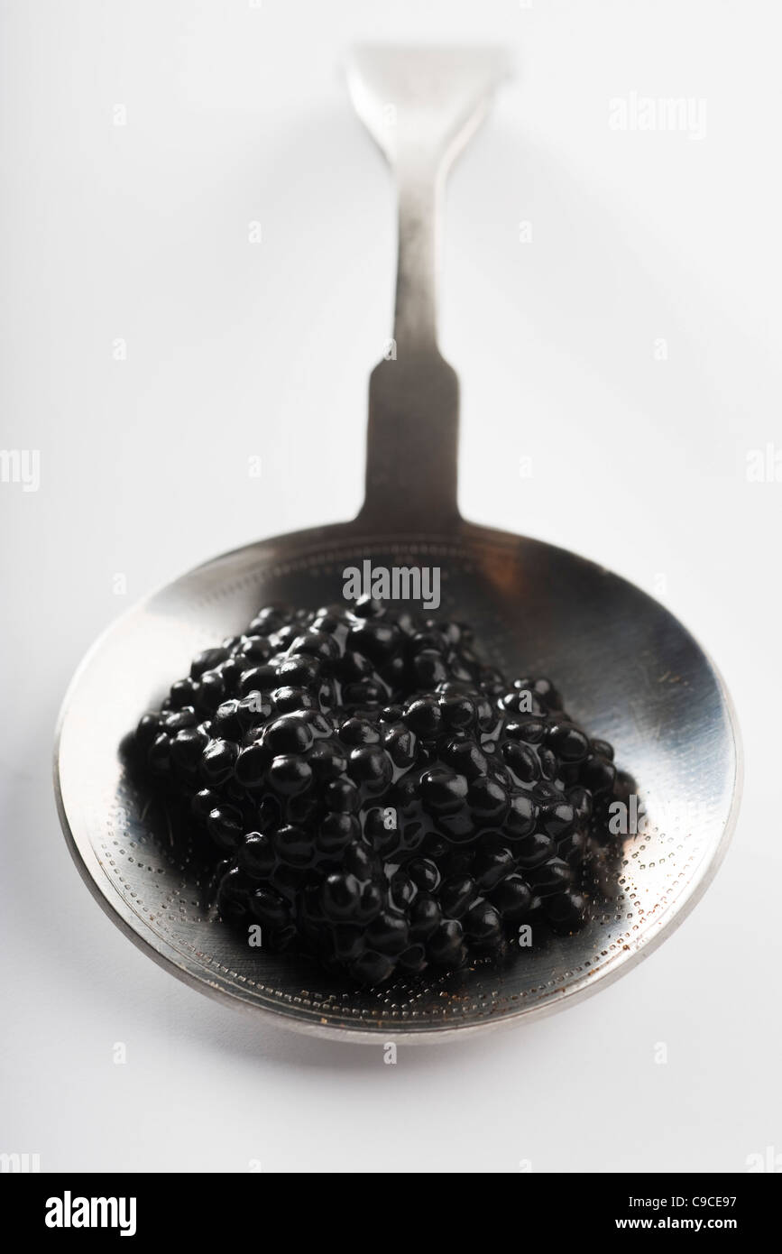 Black tapioca pearls Stock Photo Alamy