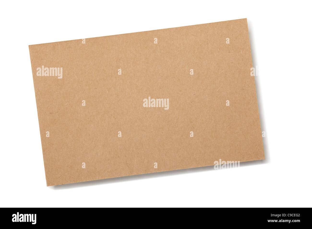 Brown paper card board isolated on white background Stock Photo