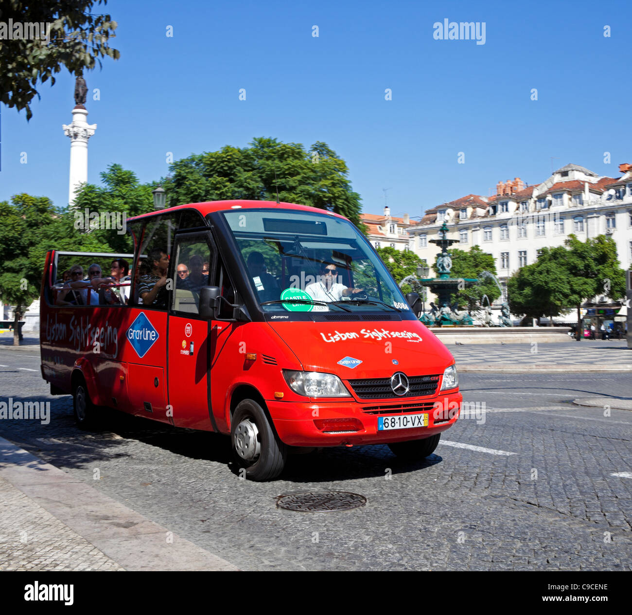 Tourist bus coach  Lisbon Portugal Europe Stock Photo