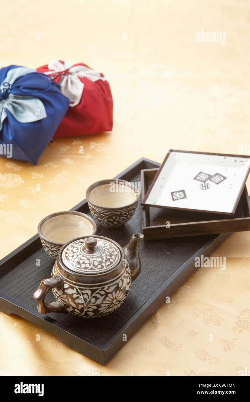 Classical tea set and gifts Stock Photo - Alamy