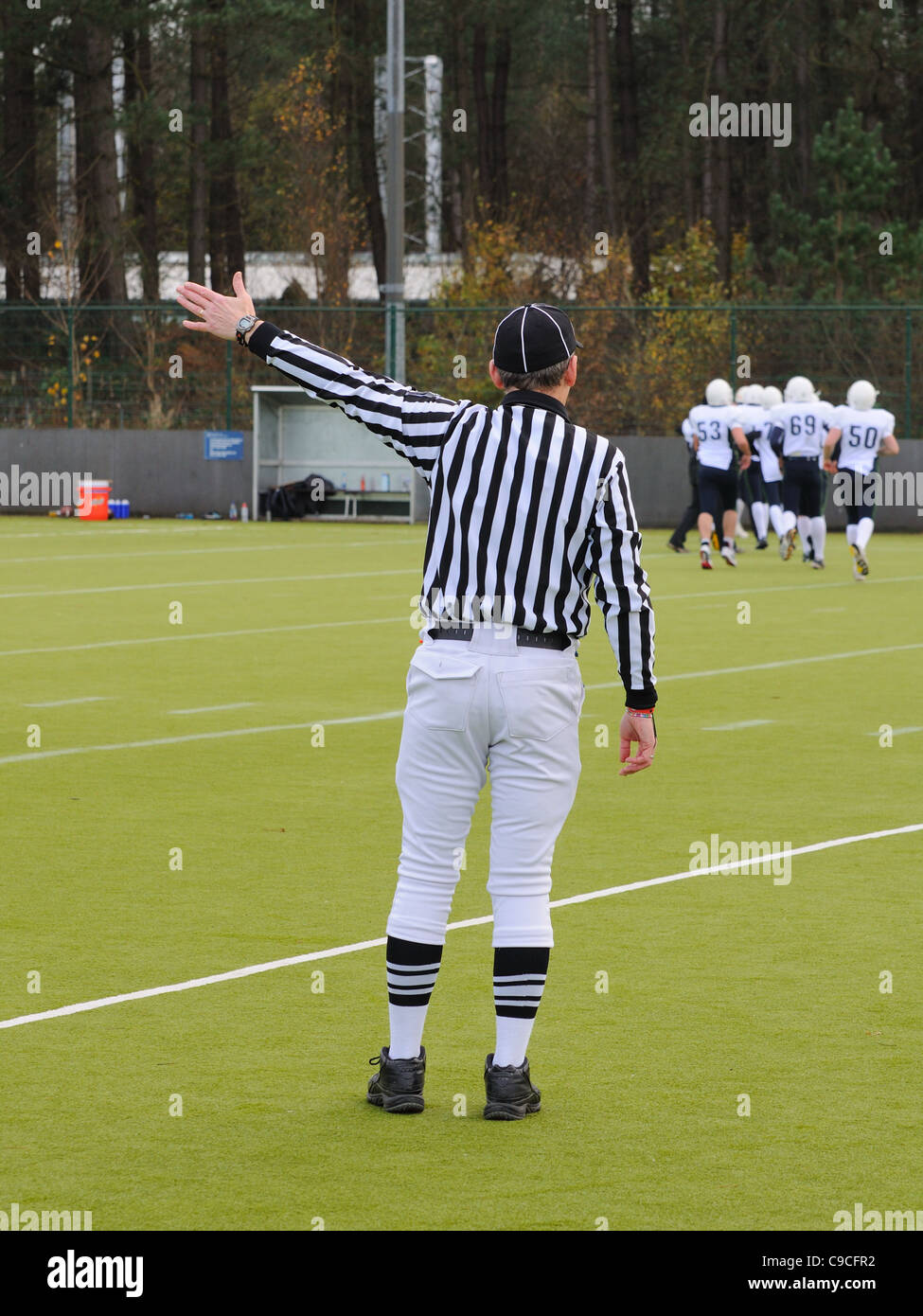 Referee at BUFL game at Garscube, Glasgow Stock Photo