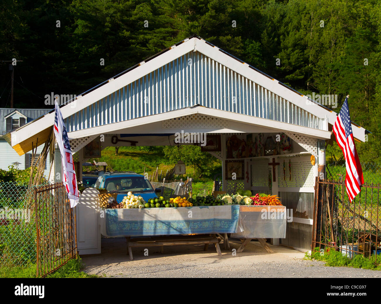 A farm stand selling fresh produce Stock Photo Alamy