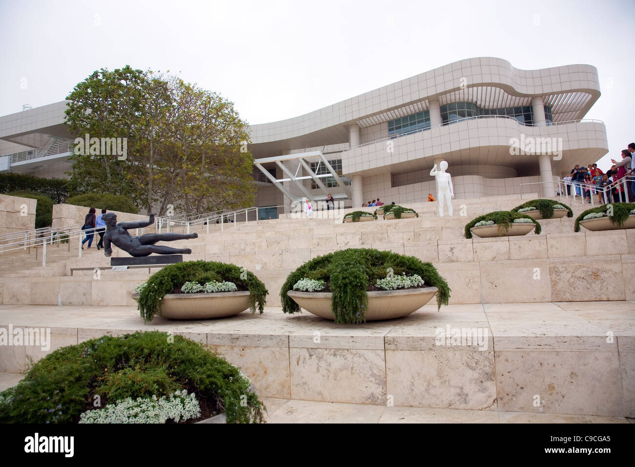 Getty Museum approach Steps CA Stock Photo Alamy