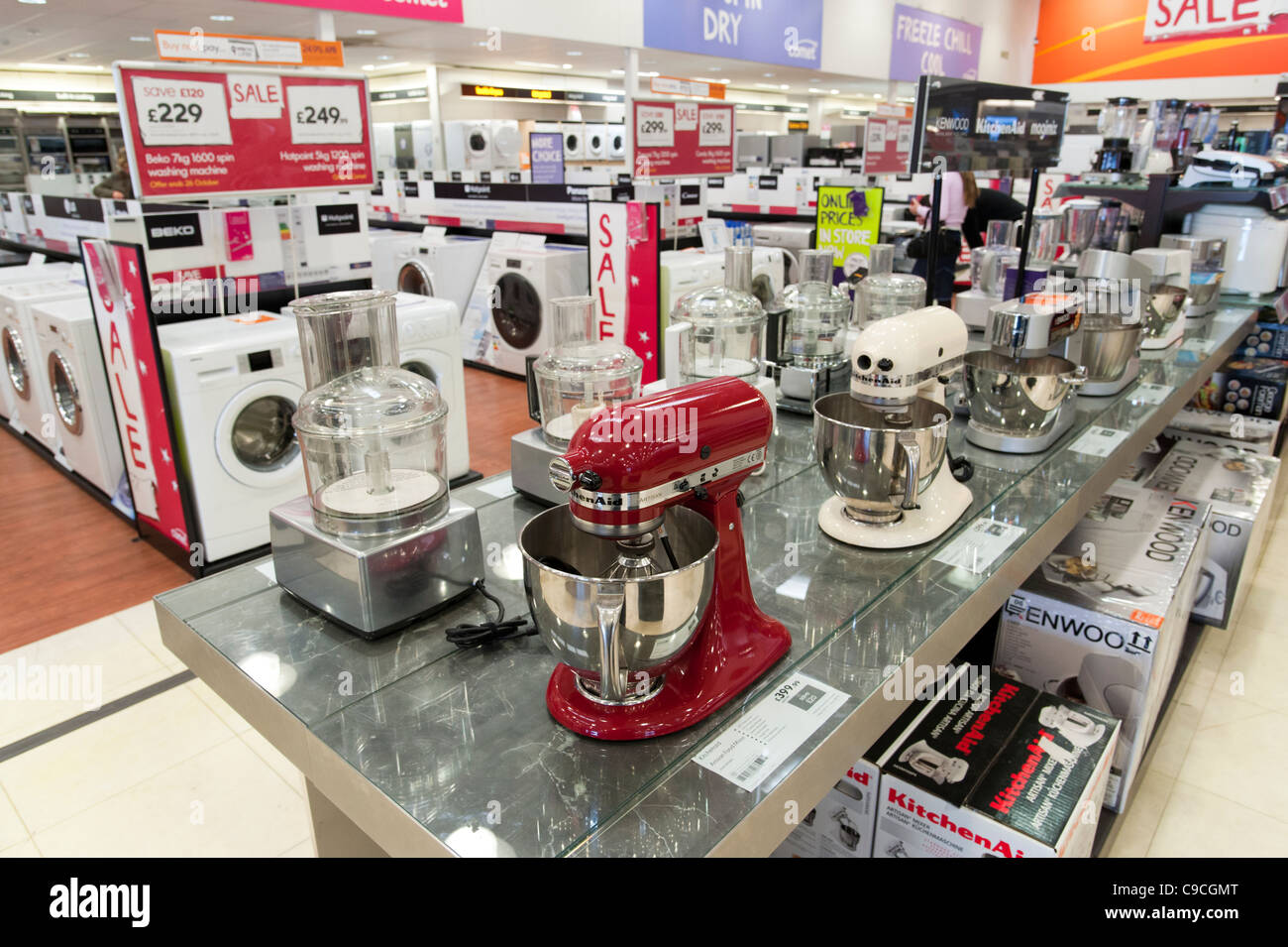 Electrical kitchen appliances in Comet store, London, England, UK Stock  Photo - Alamy