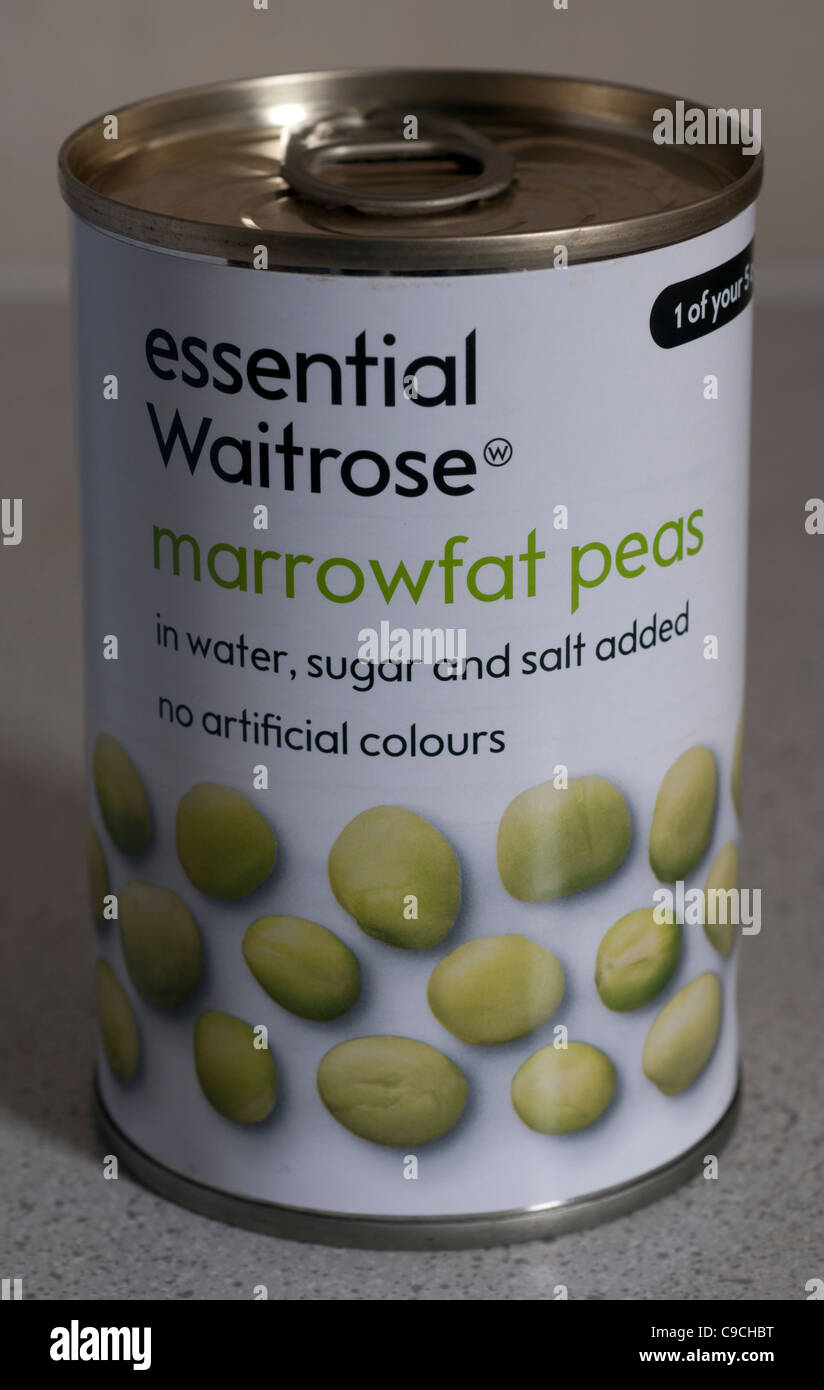 Waitrose marrowfat peas Stock Photo