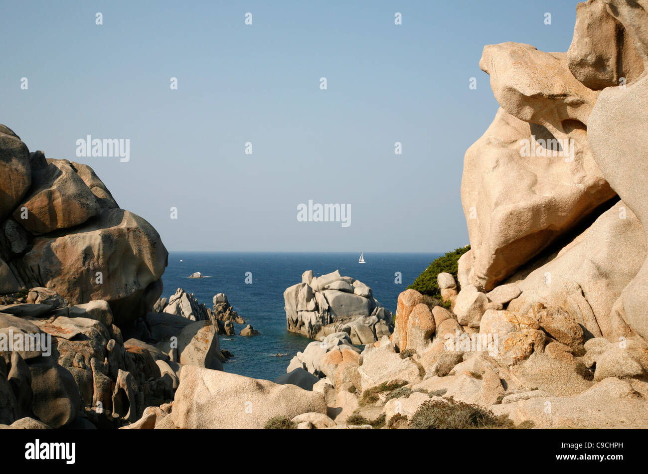 cliffs at Capo Testa, Sardinia, Italy. Stock Photo