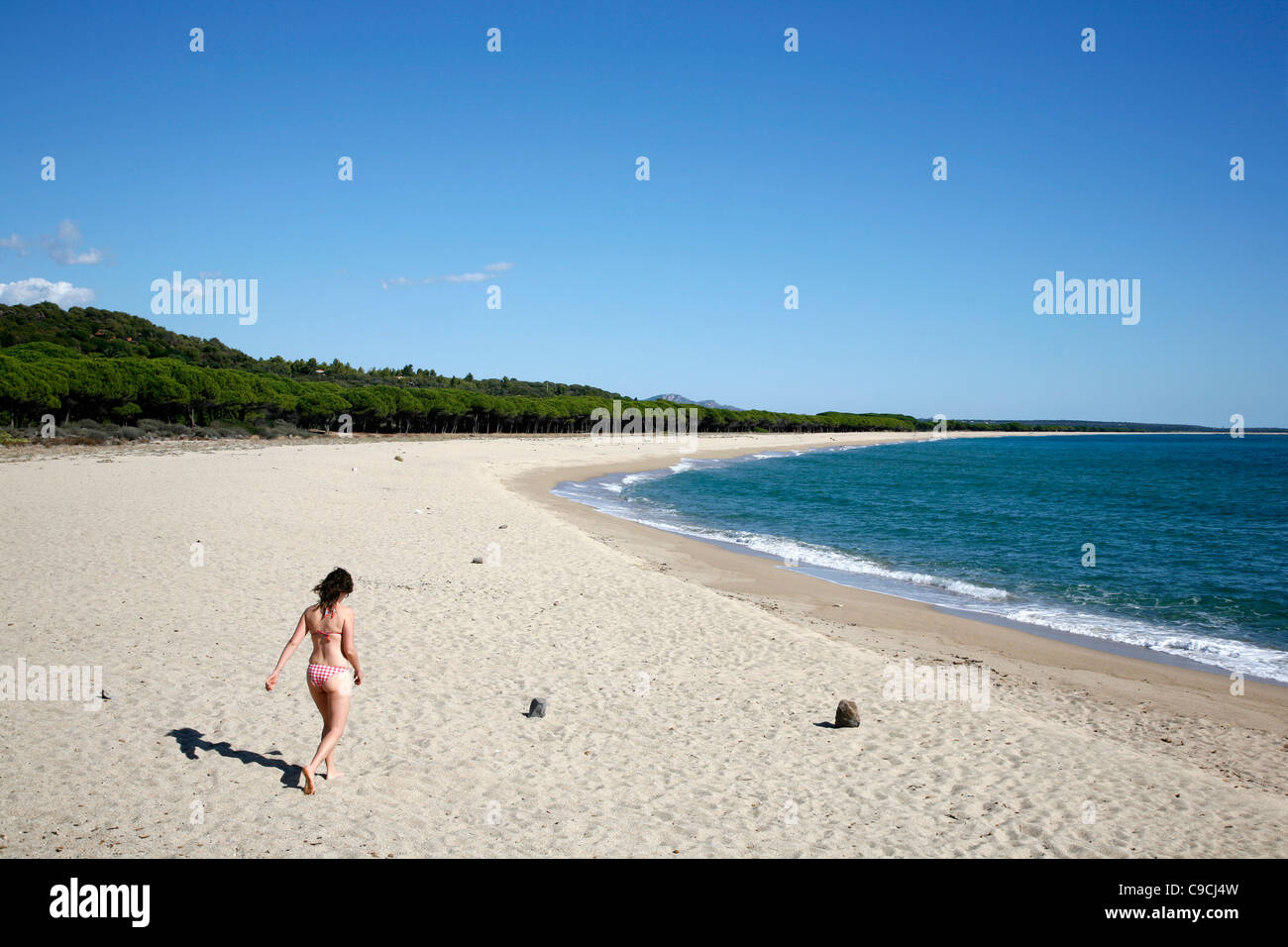 Orosei beach in the Orosei Bay, Sardinia, Italy. Stock Photo