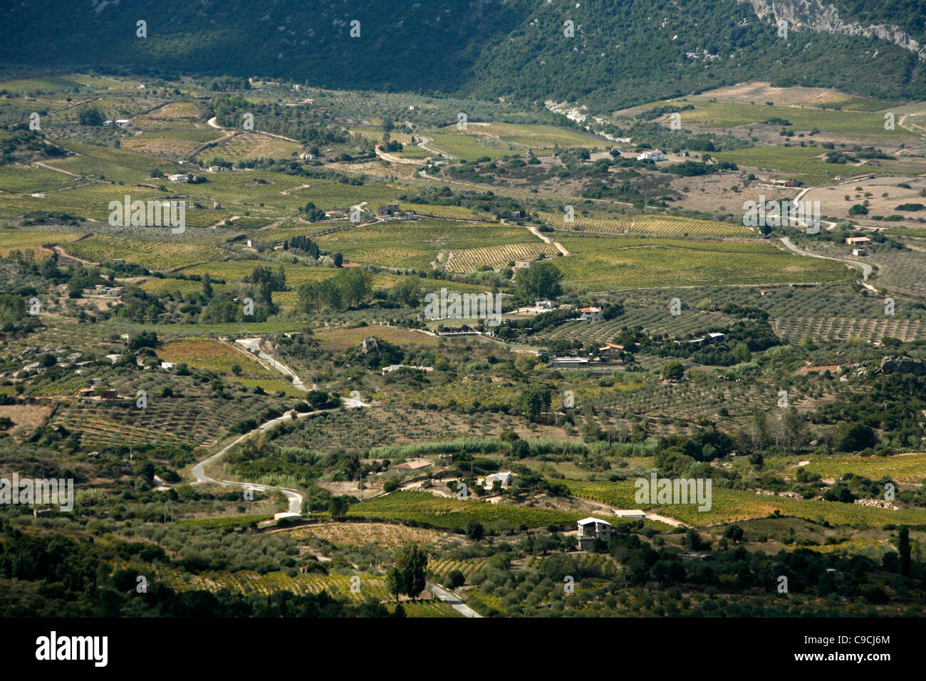 Landscape at the Supramonte mountain range, Nouro Province, Sardinia, Italy. Stock Photo