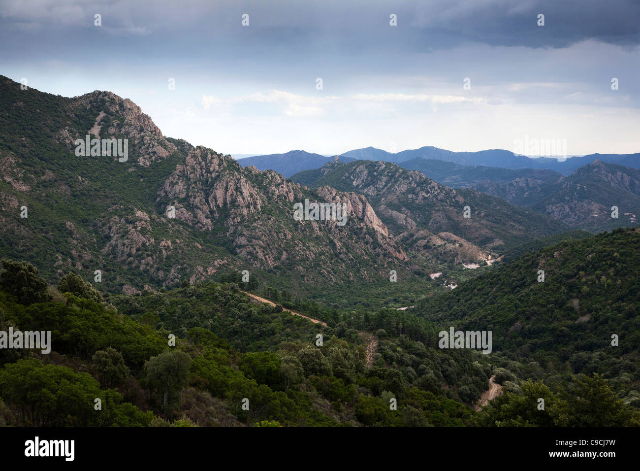 Landscape in Gennargentu mountain range, Sardinia Stock Photo