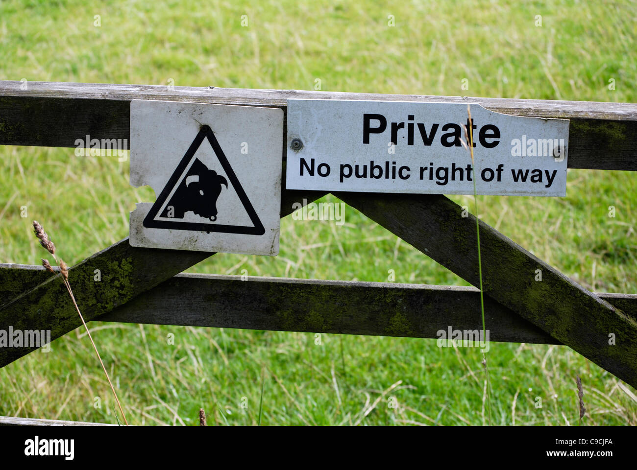 Private No public right of way sign Stock Photo