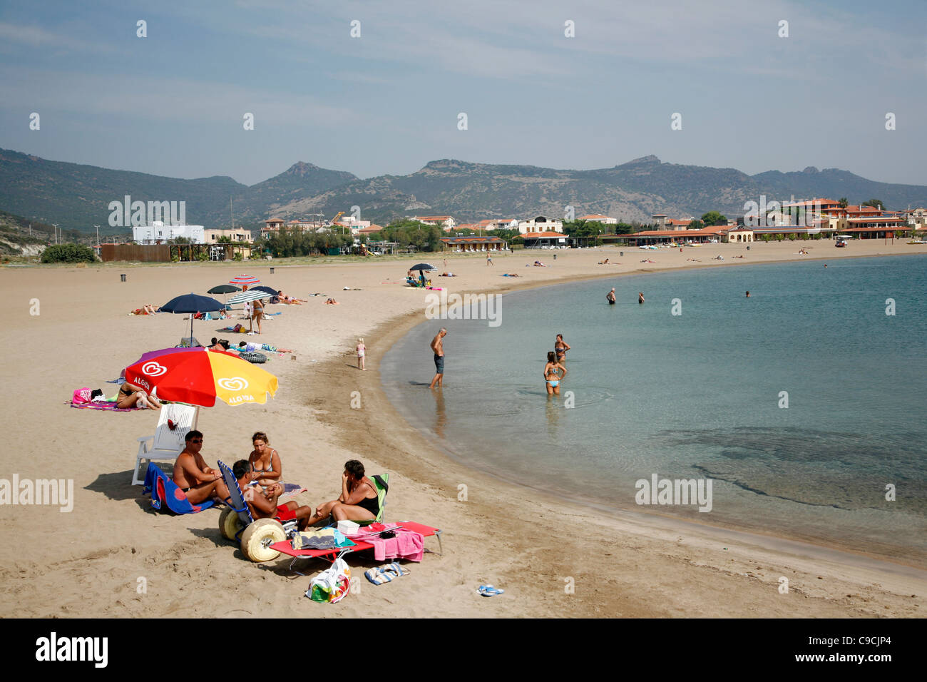 The beach in Bosa Marina, Sardinia, Italy. Stock Photo
