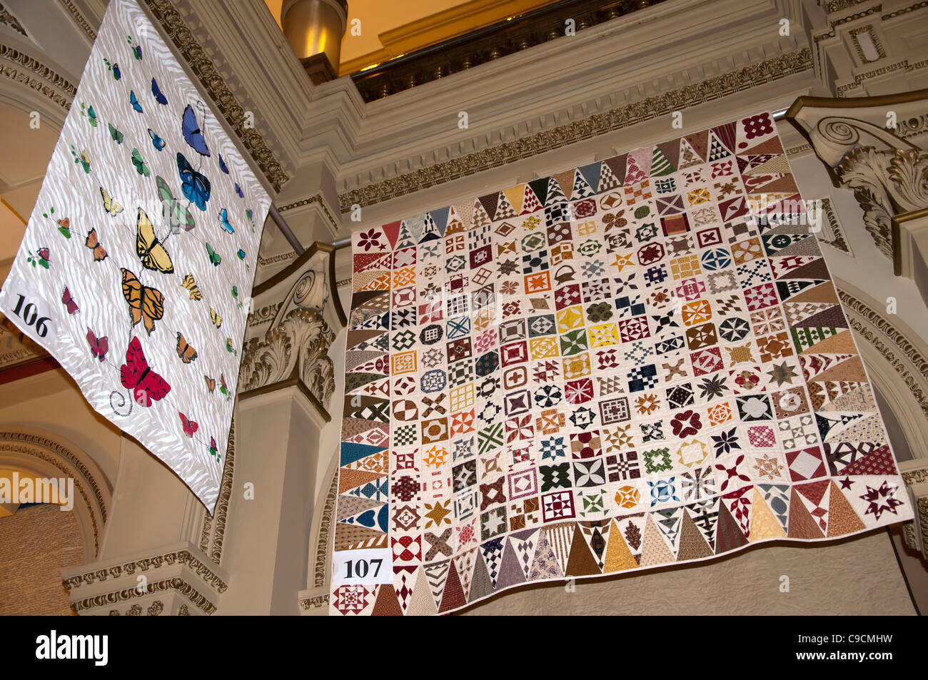 American Quilts on display in Senate House in Denver, Colorado, USA