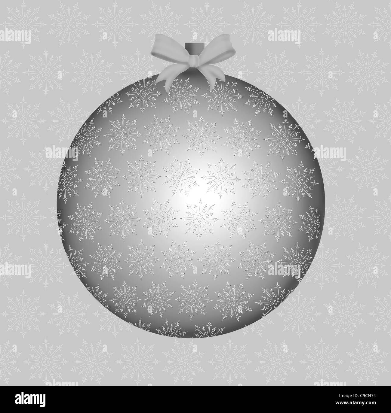 Silver Christmas bauble on a silver background Stock Photo - Alamy