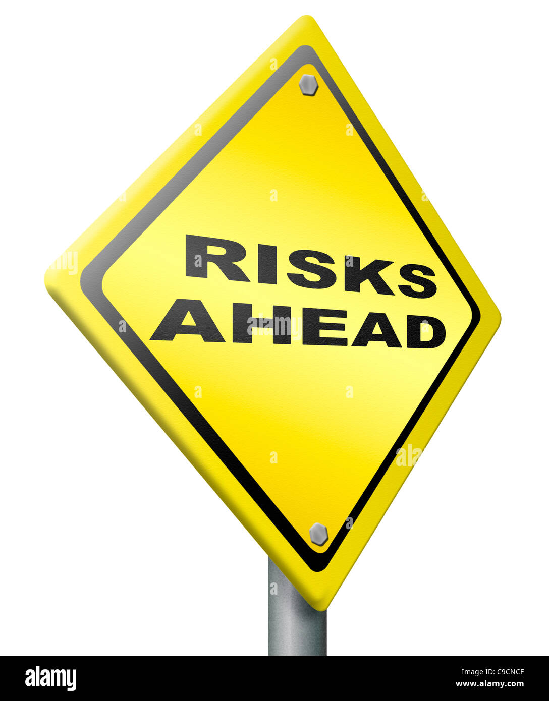 risk ahead warning sign in yellow danger and hazard in near future fear