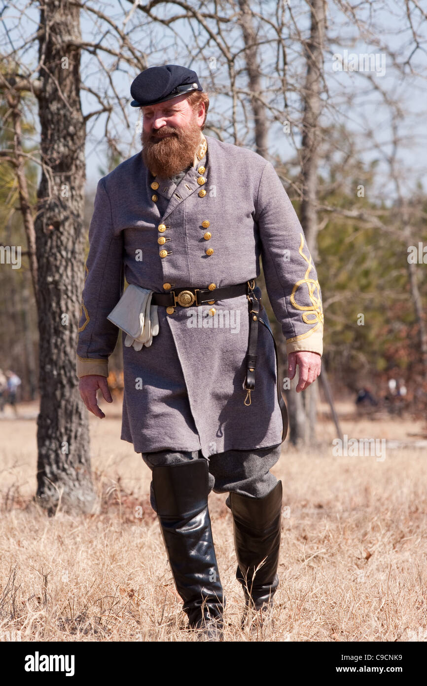 Confederate general at a civil war reenactment Stock Photo