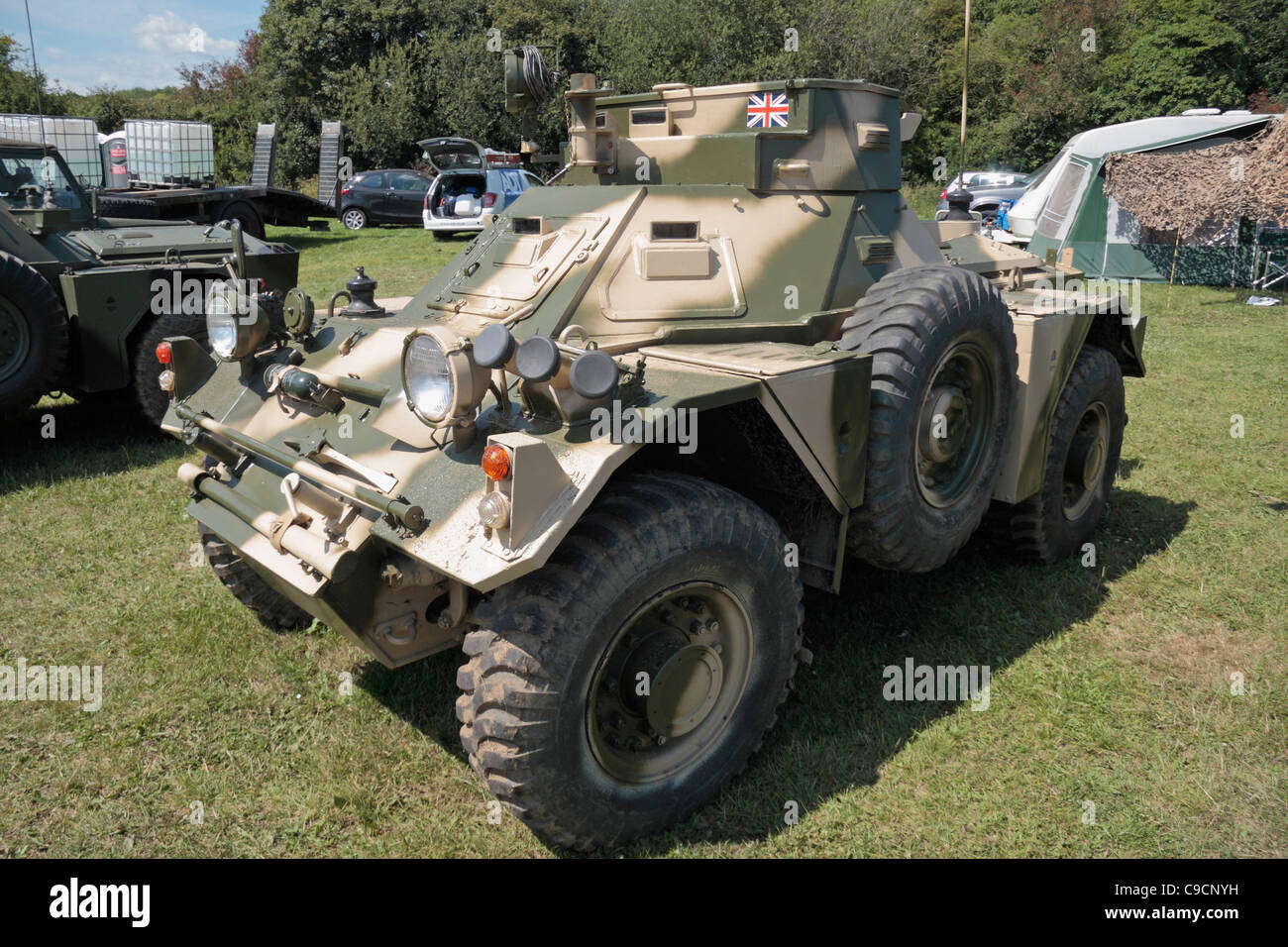 A Daimler Ferret scout car on display at the 2011 War & Peace Show at Hop Farm, Paddock Wood, Kent, UK. Stock Photo