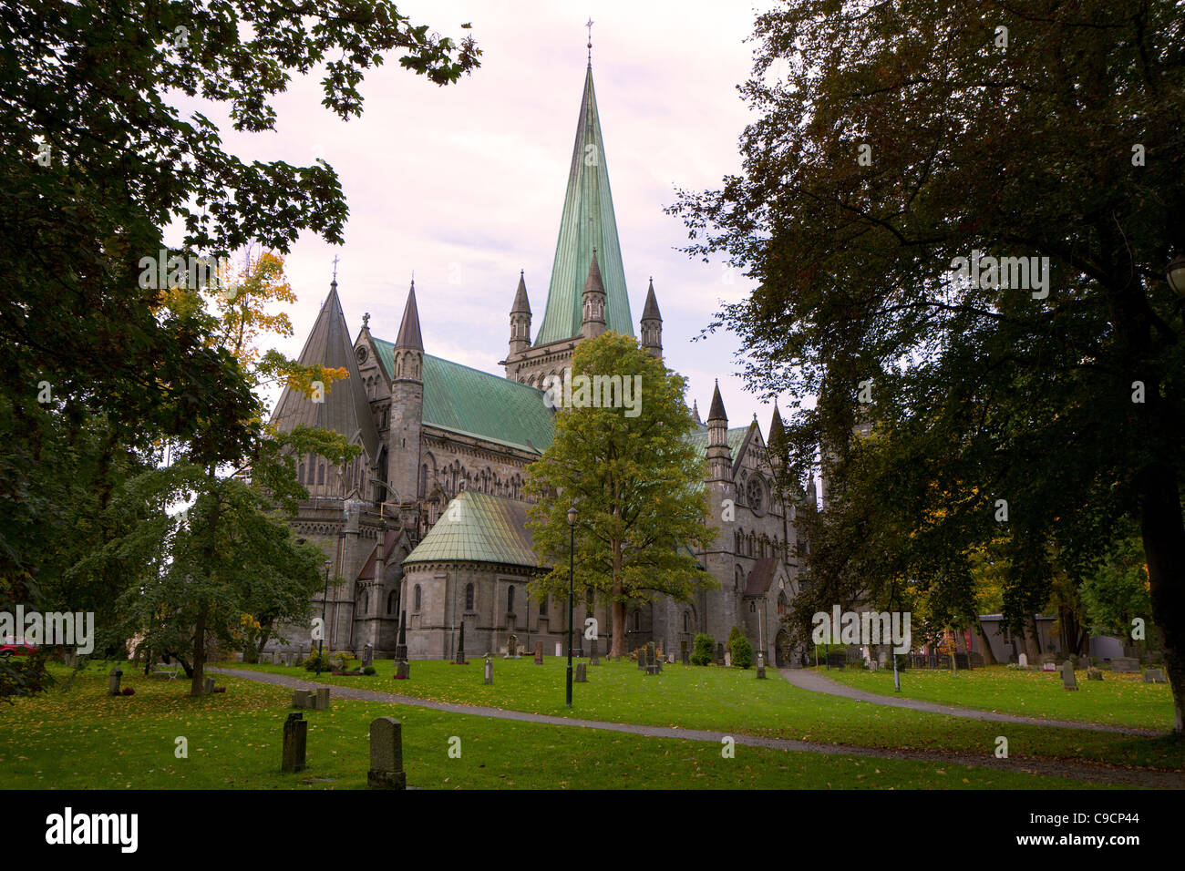 Nidarosdomen cathedral has a history dating back to the origin of Trondheim in 9787bc Stock Photo